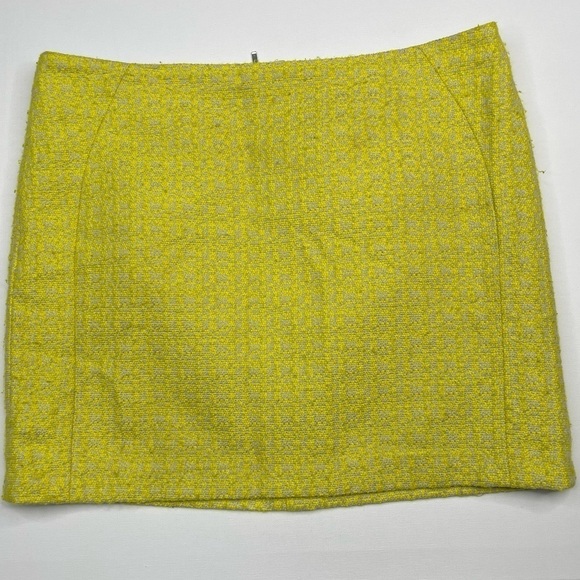 ABS Allen Schwartz Skirt Mini Tweed Yellow Office Career Y2K Academia Date Party - Picture 1 of 16